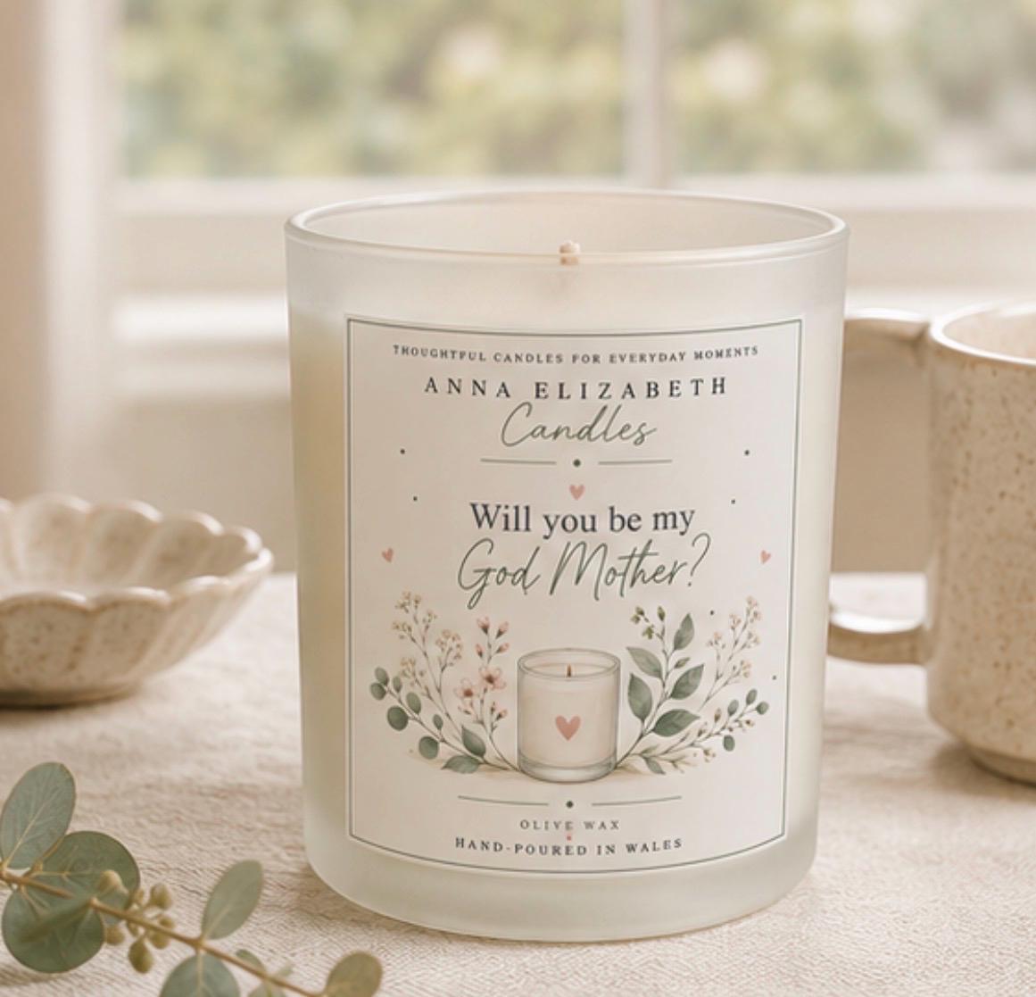 Will You Be My Godmother Gift, Godmother Proposal Candle, Godmother Gift, Godmother to Be Gift, Christening Gift, Baptism Gift