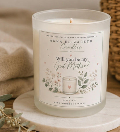 Will You Be My Godmother Gift, Godmother Proposal Candle, Godmother Gift, Godmother to Be Gift, Christening Gift, Baptism Gift
