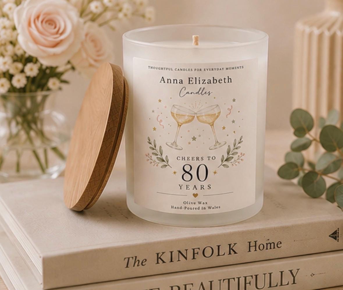 Personalised Milestone Birthday Candle, 30th 40th 50th 60th Birthday Gift, Birthday Gift for Her, Custom Age Candle, Milestone Birthday