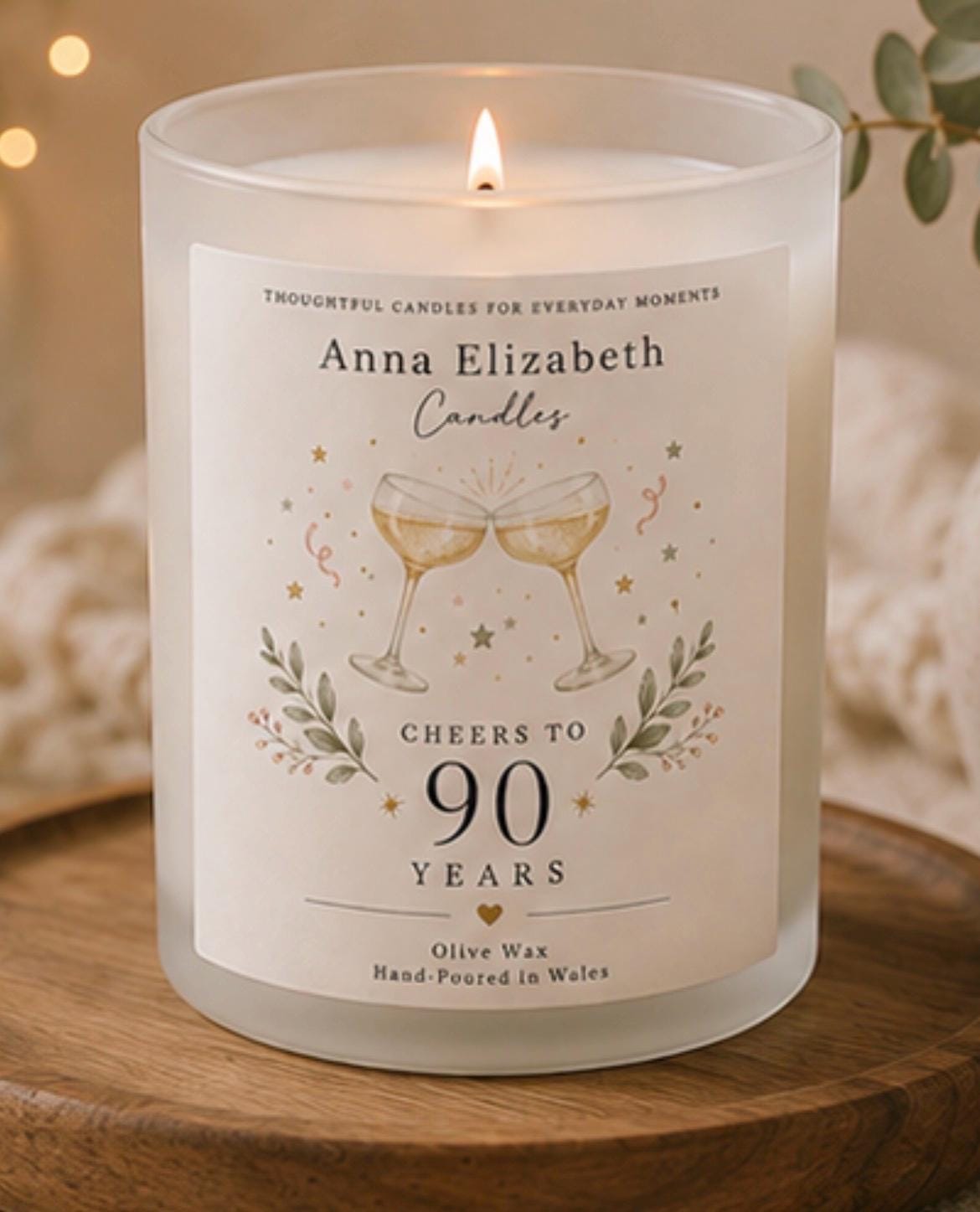 Personalised Milestone Birthday Candle, 30th 40th 50th 60th Birthday Gift, Birthday Gift for Her, Custom Age Candle, Milestone Birthday