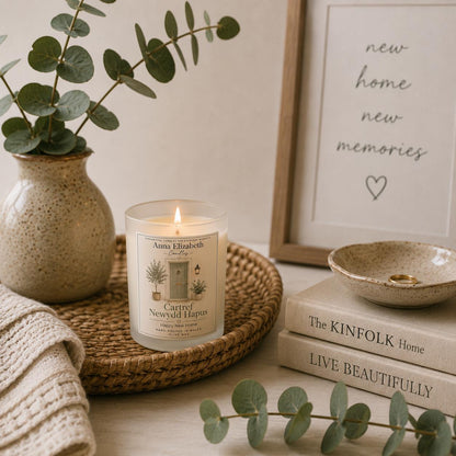 Welsh New Home Candle, Cartref Newydd Hapus Candle, Happy New Home Gift, Welsh Housewarming Gift, New Home Present