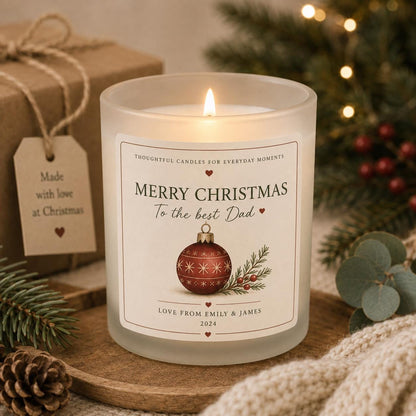 Personalised Christmas Candle, Custom Story Candle, Christmas Gift for Her, Mum, Family, Couple, Pet Lover, Handmade in Wales