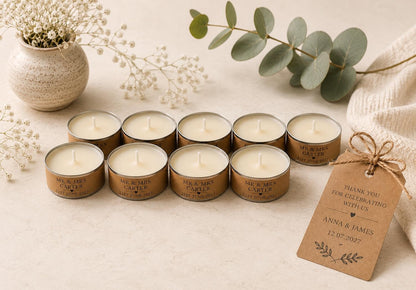 Personalised Wedding Favours | Scented Tealights | Wedding Guest Gifts | Personalised Candles | Wedding Favour Candles