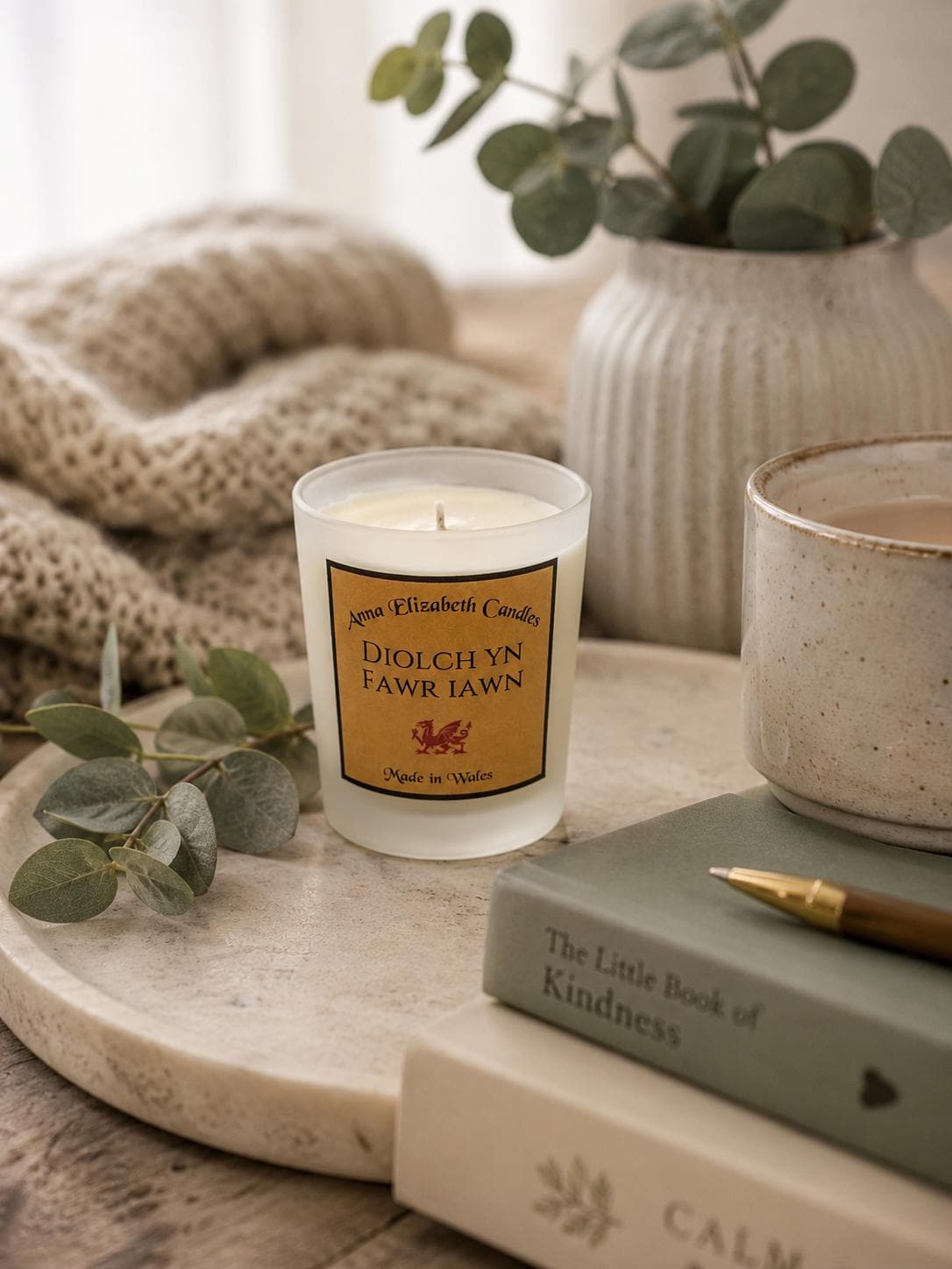 Thank You Candle, Personalised Mini Candle, Diolch Gift, Welsh Gift, Small Thank You Gift