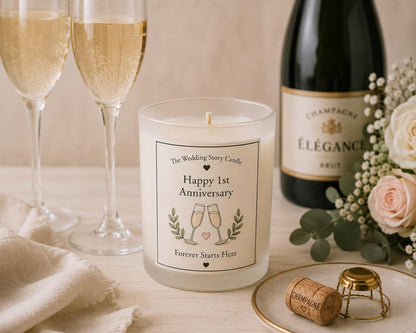 Wedding Story Candle | Personalised Wedding Gift | Custom Wedding Candle | Anniversary Gift | Engagement Gift