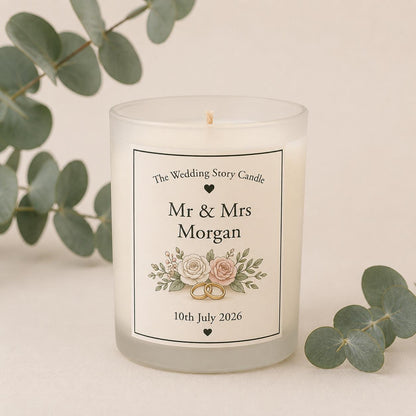 Wedding Story Candle | Personalised Wedding Gift | Custom Wedding Candle | Anniversary Gift | Engagement Gift