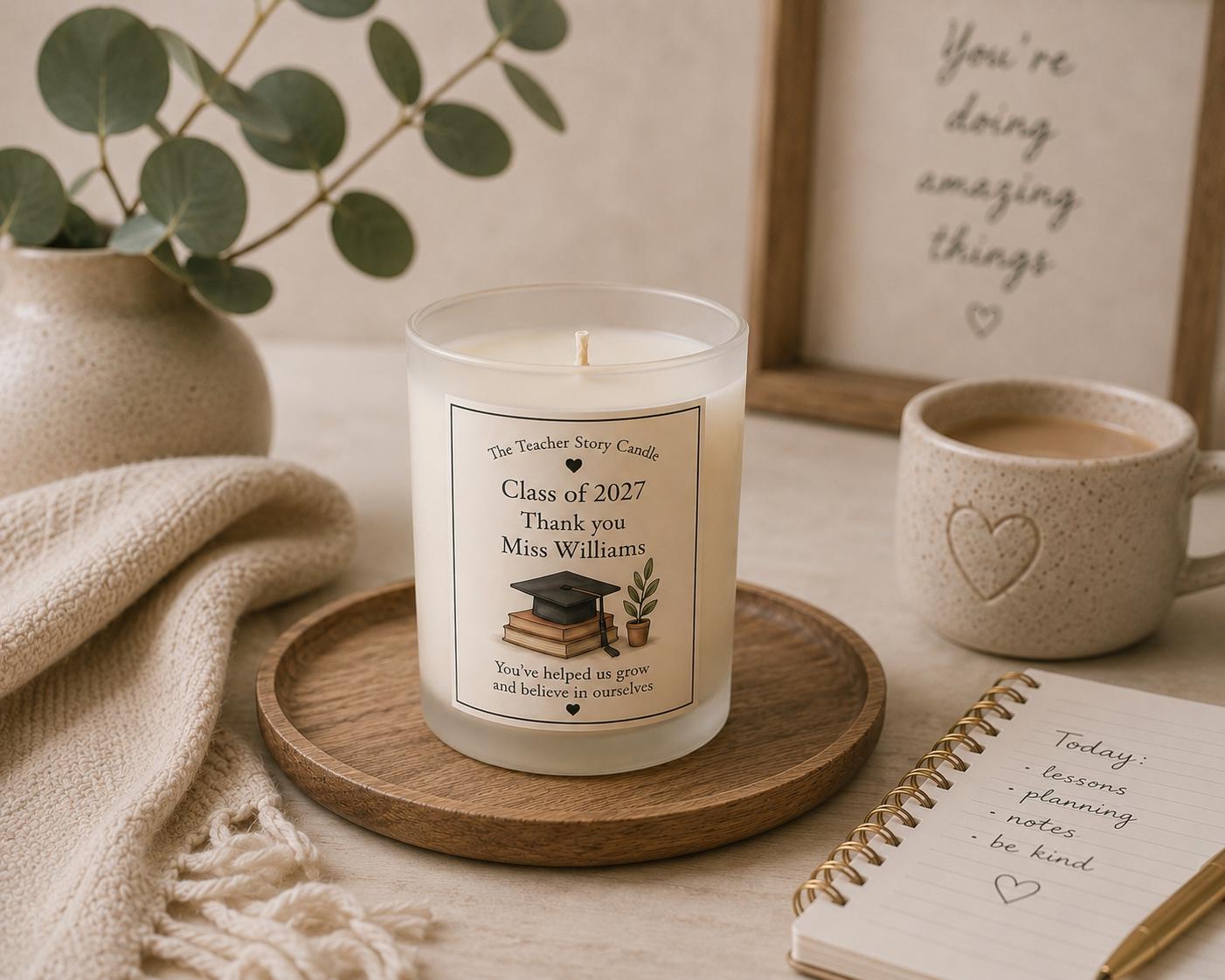 Personalised Teacher Gift | Custom Teacher Candle | Thank You Teacher Gift | Handmade Candle | End of Term Gift
