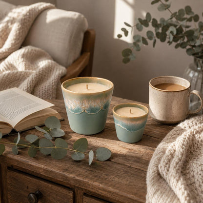 Ceramic Candle, Handmade Scented Candle, Natural Wax Candle, Housewarming Gift, Home Decor, Coffee Cup Candle
