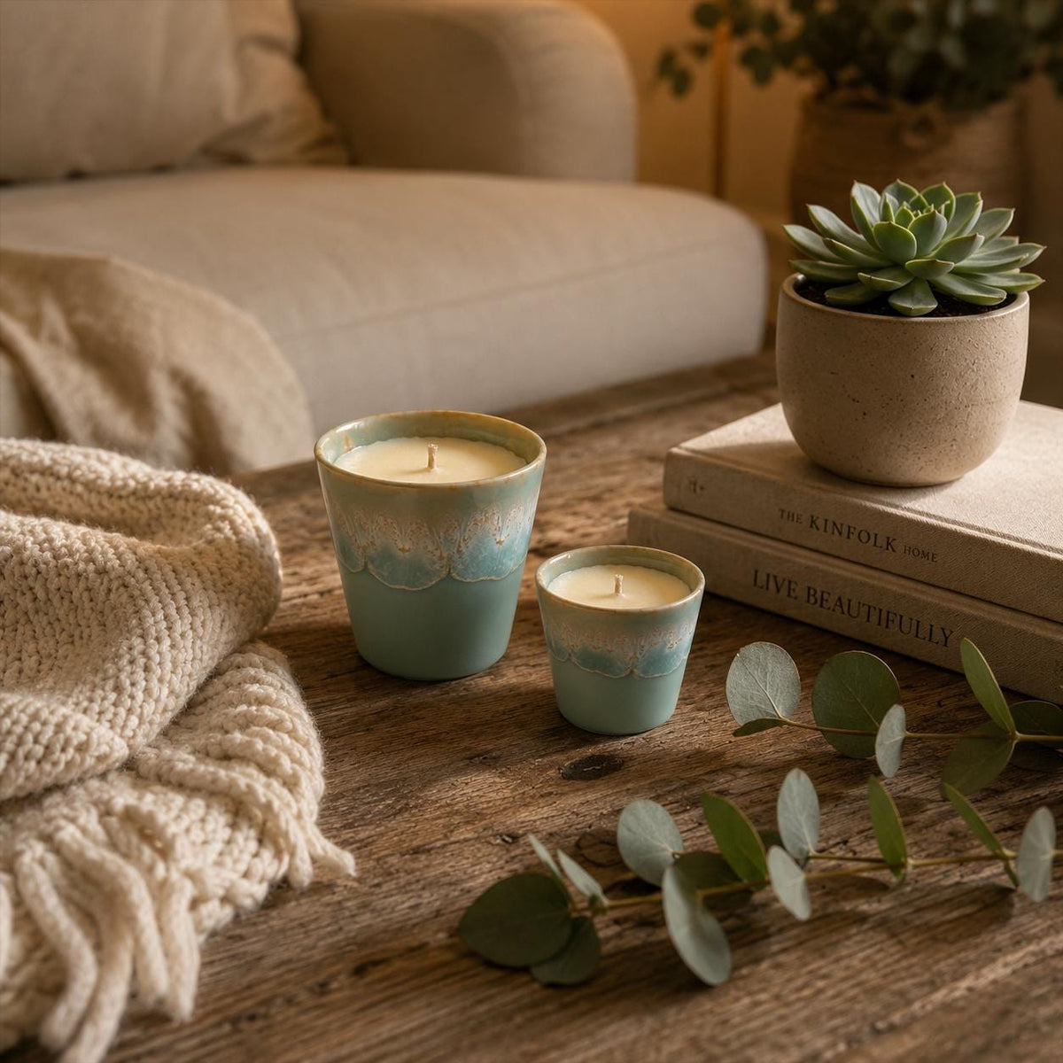 Ceramic Candle, Handmade Scented Candle, Natural Wax Candle, Housewarming Gift, Home Decor, Coffee Cup Candle