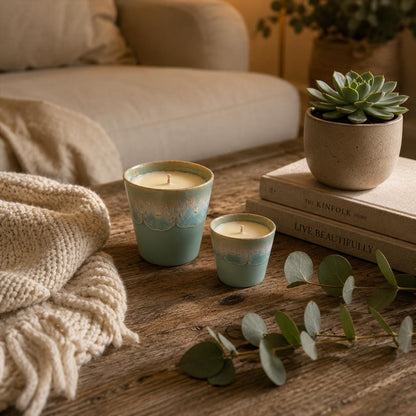 Ceramic Candle, Handmade Scented Candle, Natural Wax Candle, Housewarming Gift, Home Decor, Coffee Cup Candle