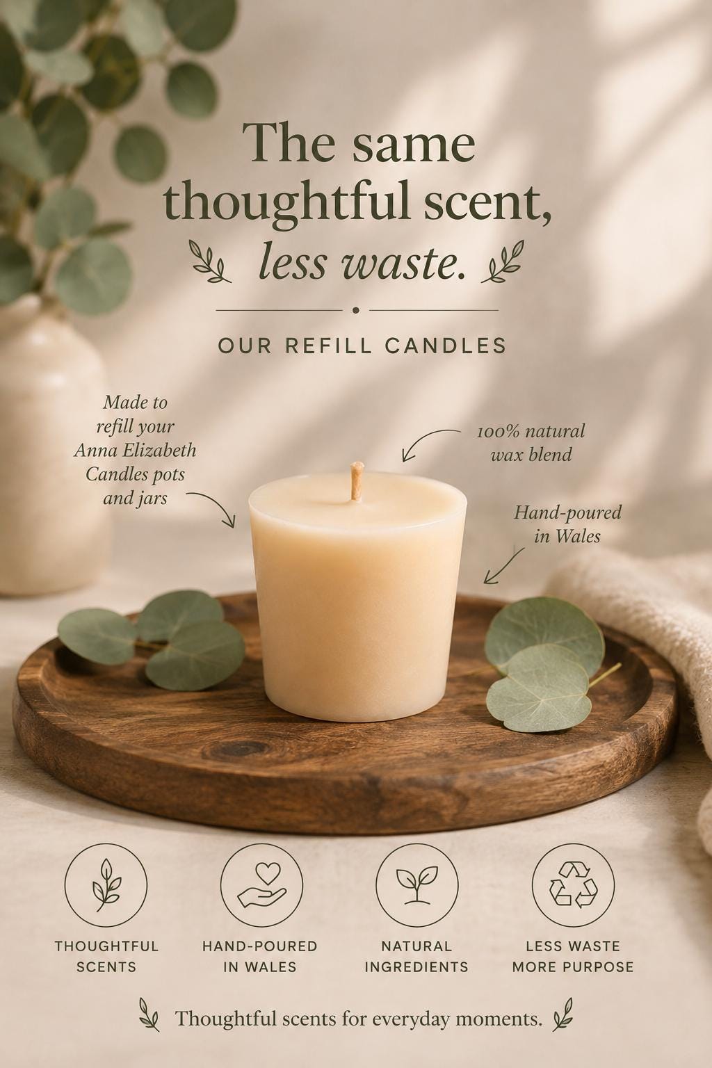 Scented Candle Refills, Mini Candle Refill, Small Candle Insert, Refillable Candle, Eco Friendly Candle Refill, Fits Mini Jars & Candle Pots