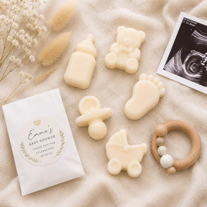 Handmade Baby Shower Favours, Personalised Wax Melt Favours, Baby Shower Guest Gifts , Custom Labels