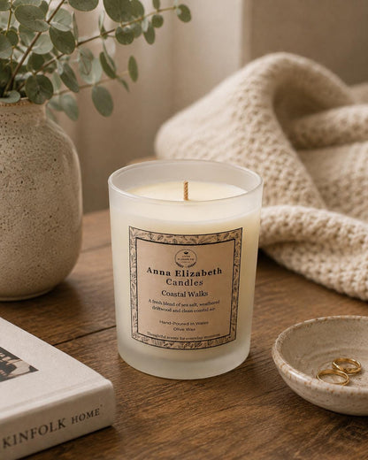 Large Scented Candle, Frosted Glass Candle, Refillable Candle, Handmade Candle, Luxury Candle Gift, Home Fragrance, Long Burning Candle