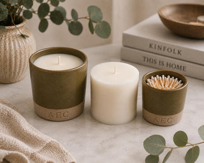 Refillable Ceramic Candle, Large Candle Starter Kit, Handmade Candle, Ceramic Candle Gift, Home Fragrance, Luxury Candle, Candle with Refill