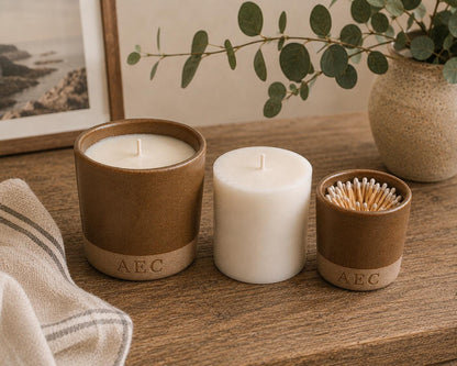 Refillable Ceramic Candle, Large Candle Starter Kit, Handmade Candle, Ceramic Candle Gift, Home Fragrance, Luxury Candle, Candle with Refill