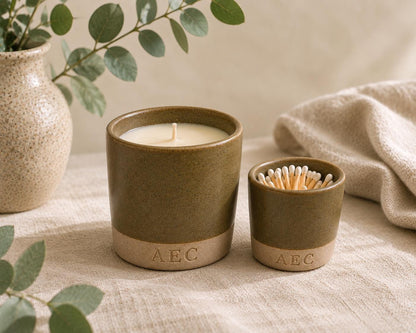 Refillable Ceramic Candle, Large Candle Starter Kit, Handmade Candle, Ceramic Candle Gift, Home Fragrance, Luxury Candle, Candle with Refill