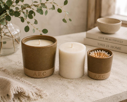 Refillable Ceramic Candle, Large Candle Starter Kit, Handmade Candle, Ceramic Candle Gift, Home Fragrance, Luxury Candle, Candle with Refill