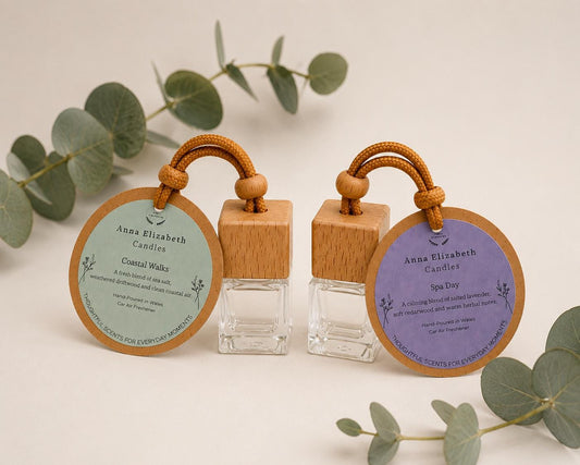 Car Air Freshener, Set of 2, Refillable Hanging Car Air Fresheners, Long Lasting Car Fragrance, Eco Friendly Gift