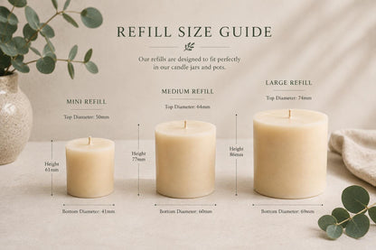 Scented Candle Refill, Medium Candle Refill, Candle Insert, Refillable Candle, Eco Friendly Candle Refill, Olive Wax Refill