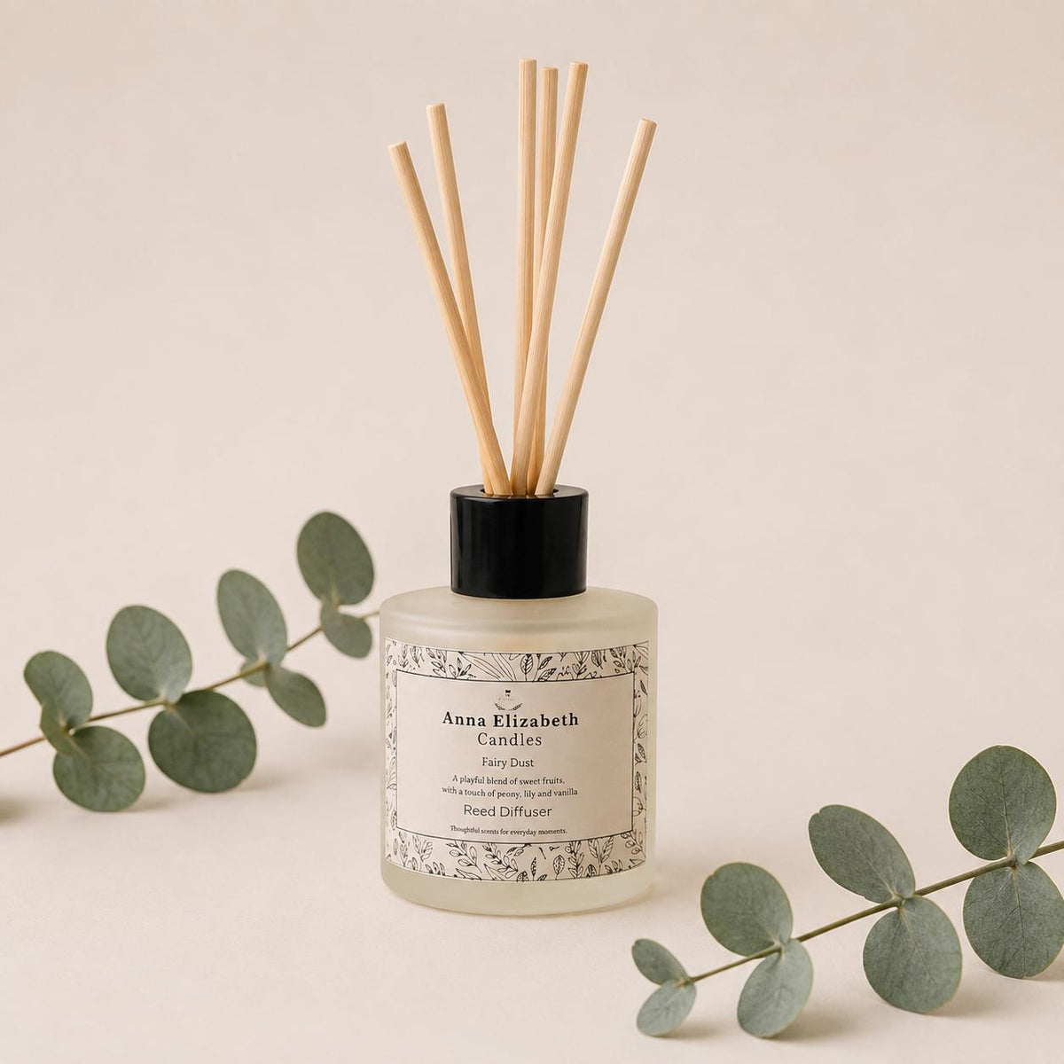 Reed Diffuser, Frosted Glass Diffuser, Home Fragrance Diffuser, Long Lasting Room Scent, Reed Diffuser Gift, Refillable Reed Diffuser