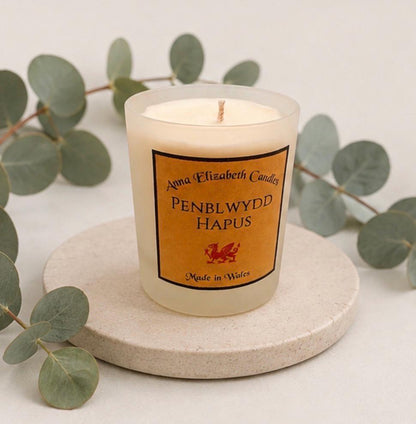 Penblwydd Hapus Candle, Welsh Birthday Gift, Personalised Candle, Large Scented Candle, Unique Welsh Gift
