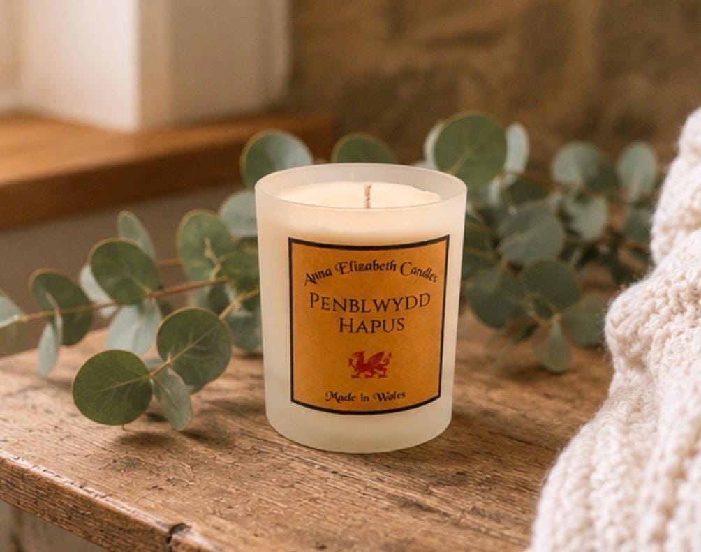 Penblwydd Hapus Candle, Welsh Birthday Gift, Personalised Candle, Large Scented Candle, Unique Welsh Gift