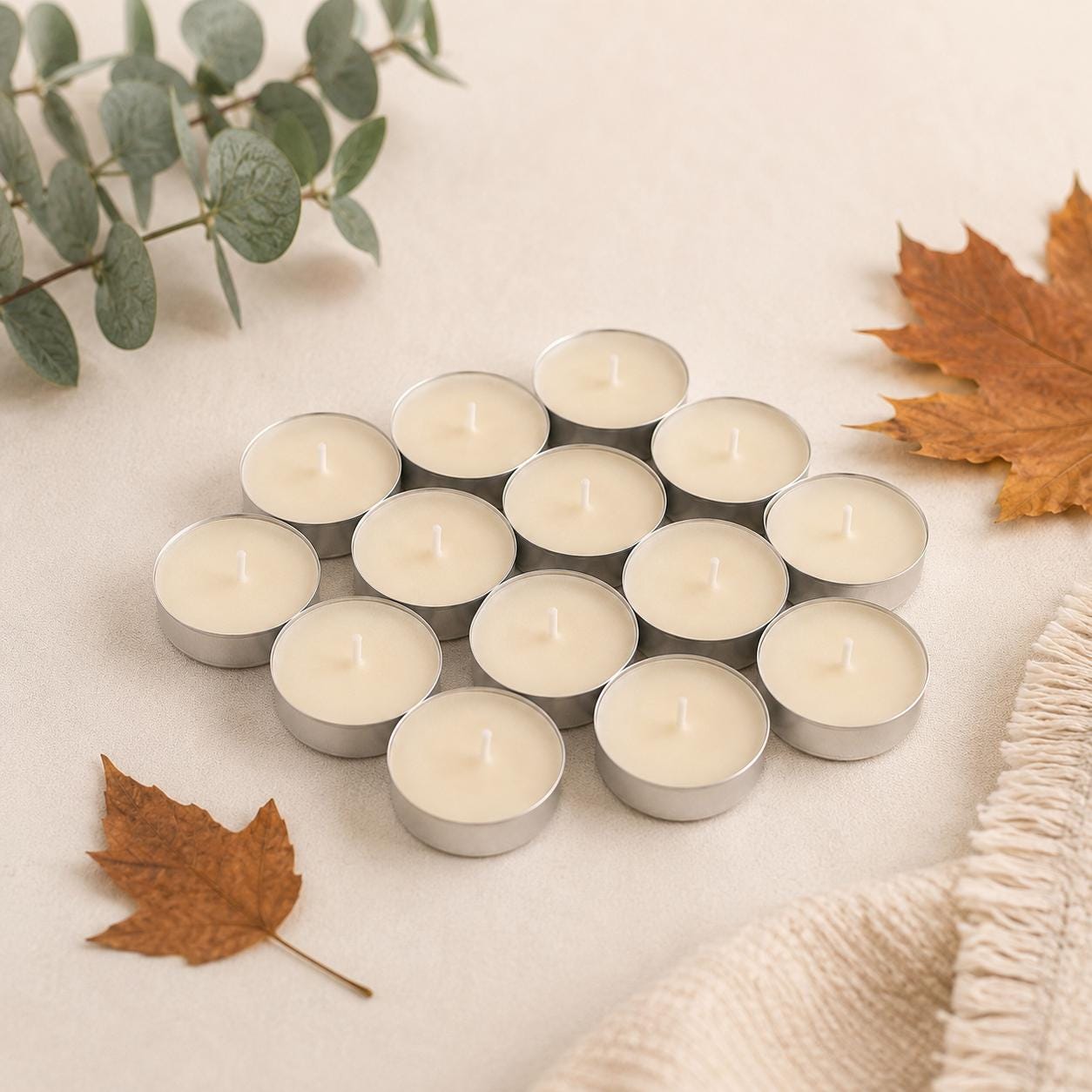Autumn Scented Tealights, Autumn Tealight Gift Box, Handmade Tealights, Home Fragrance, Pumpkin Spice, Letterbox Gift, Autumn Candle Gift