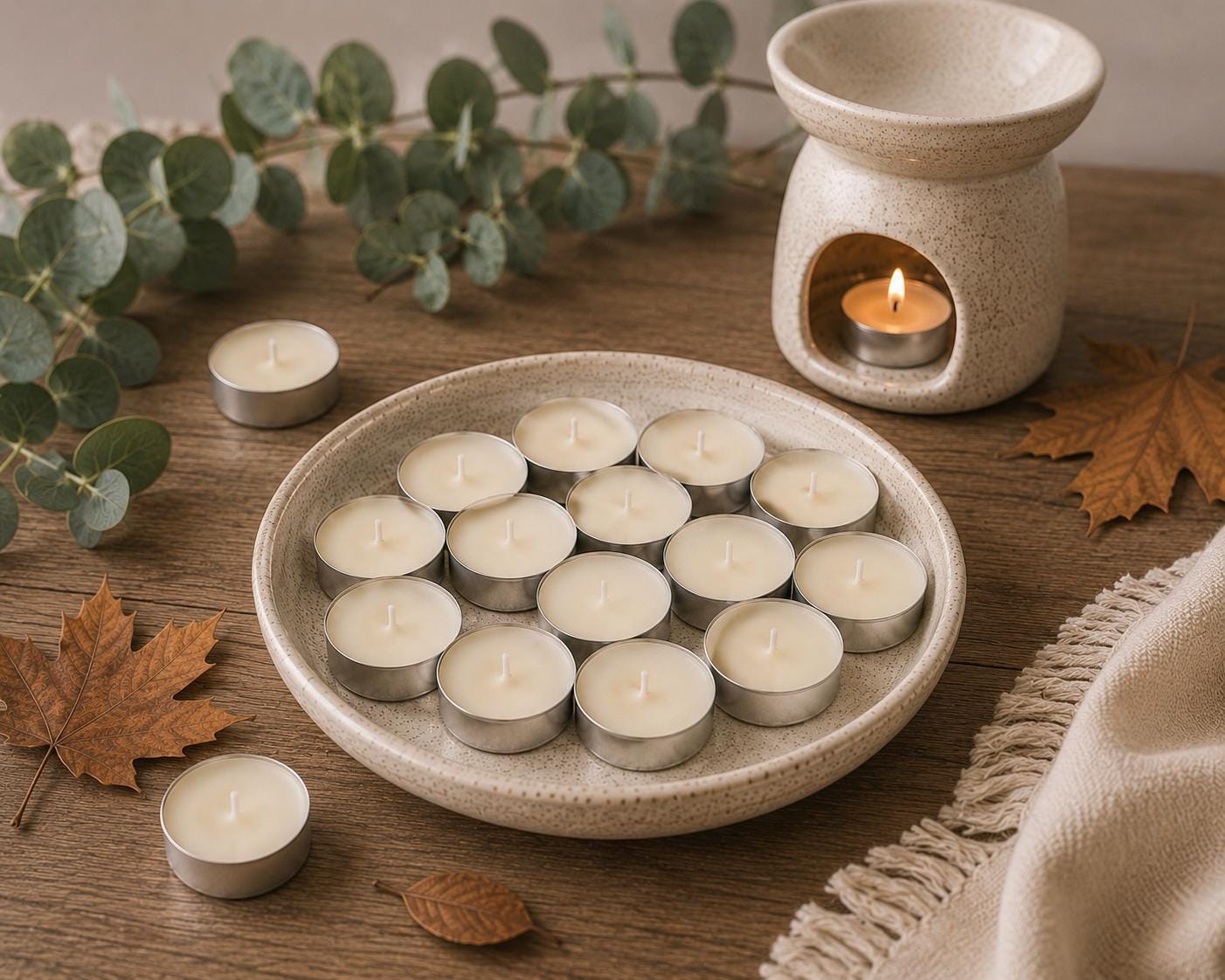 Autumn Scented Tealights, Autumn Tealight Gift Box, Handmade Tealights, Home Fragrance, Pumpkin Spice, Letterbox Gift, Autumn Candle Gift