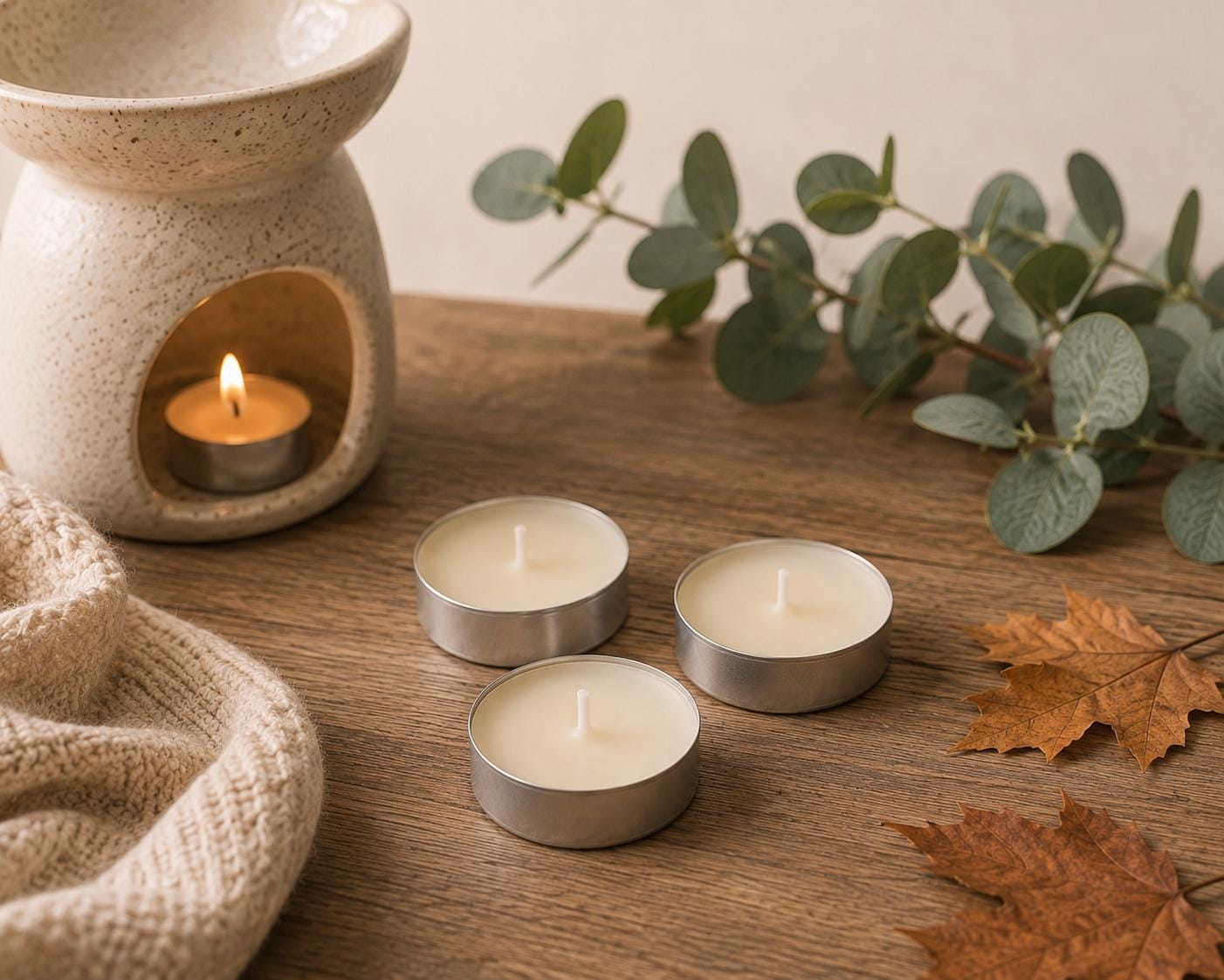 Autumn Scented Tealights, Autumn Tealight Gift Box, Handmade Tealights, Home Fragrance, Pumpkin Spice, Letterbox Gift, Autumn Candle Gift