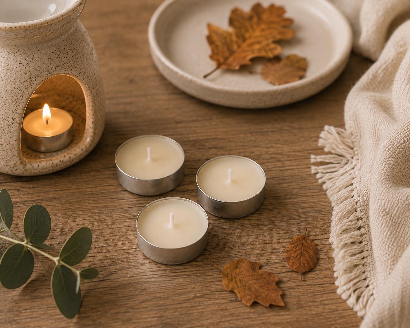 Autumn Scented Tealights, Autumn Tealight Gift Box, Handmade Tealights, Home Fragrance, Pumpkin Spice, Letterbox Gift, Autumn Candle Gift