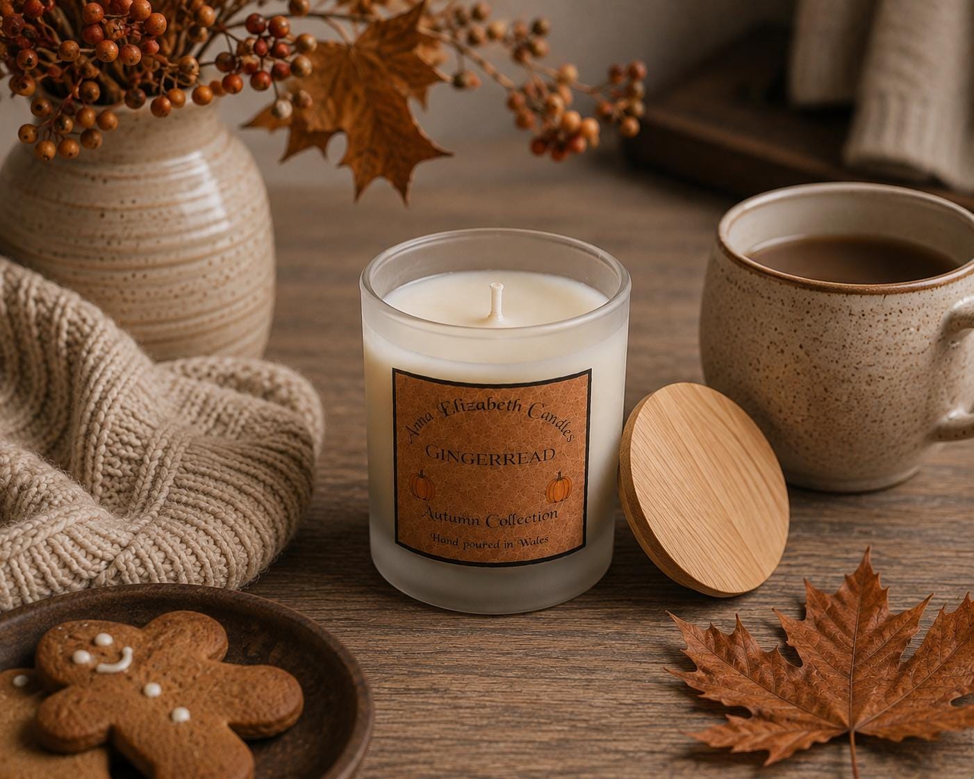 Autumn Scented Candle, Handmade Candle, Refillable Candle, Pumpkin Spice Candle, Home Fragrance, Autumn Decor