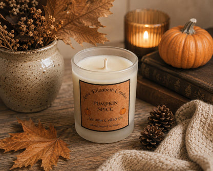 Autumn Scented Candle, Handmade Candle, Refillable Candle, Pumpkin Spice Candle, Home Fragrance, Autumn Decor