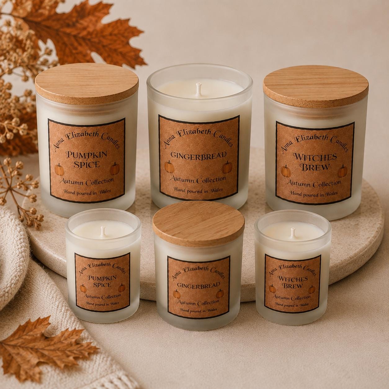 Autumn Scented Candle, Handmade Candle, Refillable Candle, Pumpkin Spice Candle, Home Fragrance, Autumn Decor