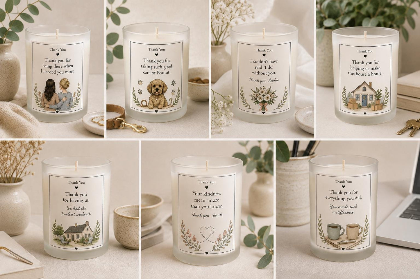Personalised Thank You Story Candle, Thoughtful Thank You Gift, Custom Candle, Appreciation Gift