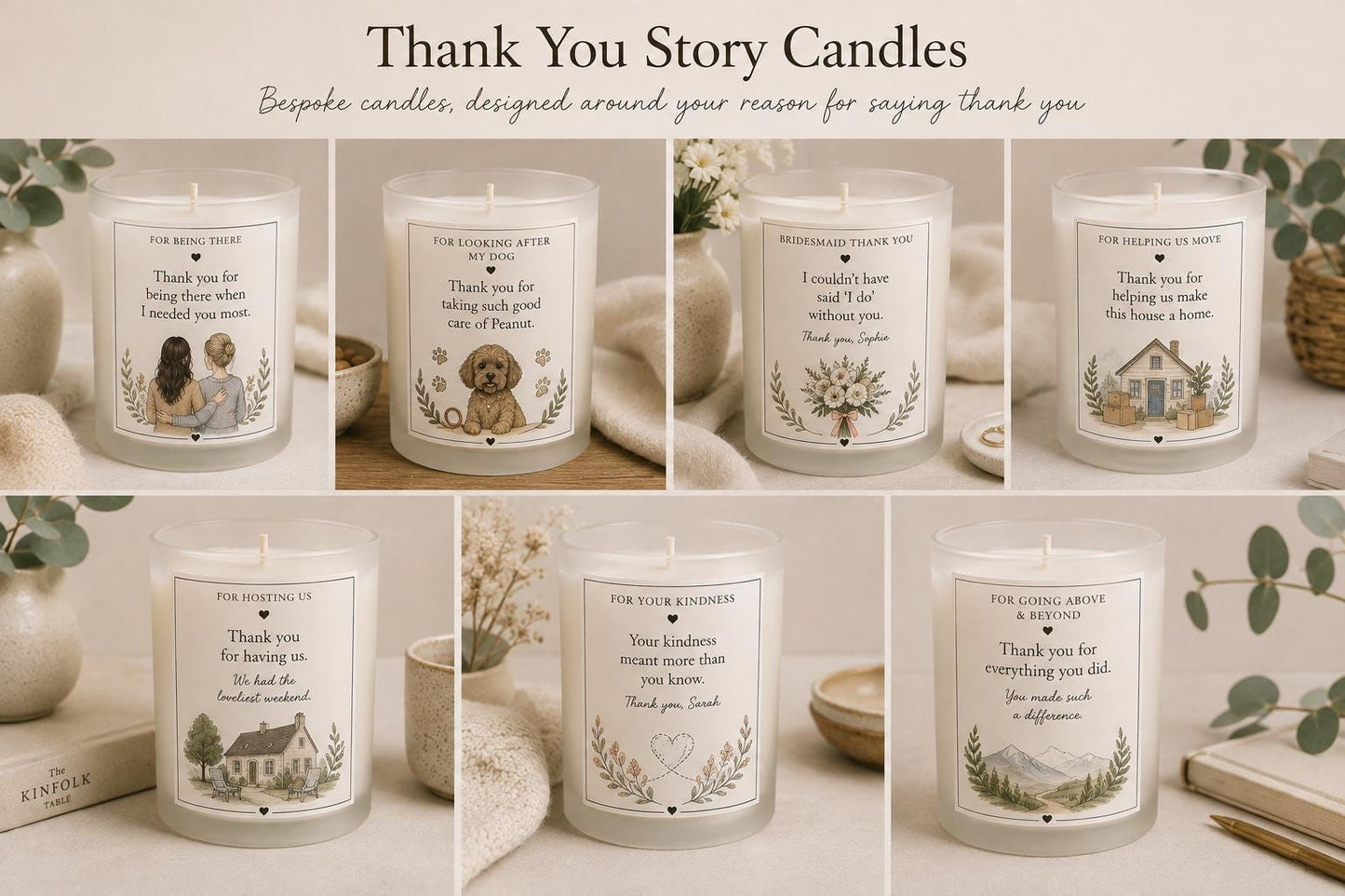 Personalised Thank You Story Candle, Thoughtful Thank You Gift, Custom Candle, Appreciation Gift