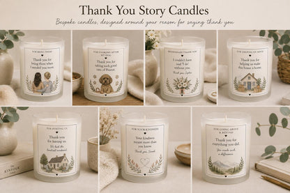 Personalised Thank You Story Candle, Thoughtful Thank You Gift, Custom Candle, Appreciation Gift