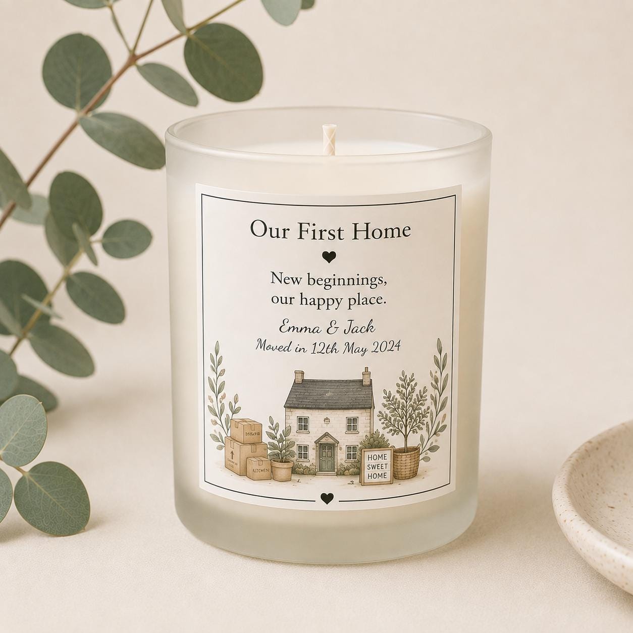 Personalised New Home Story Candle, Housewarming Gift, First Home Gift, New Home Keepsake