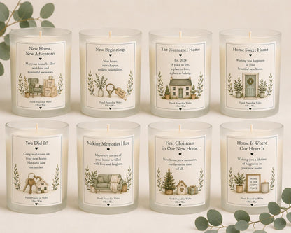 Personalised New Home Story Candle, Housewarming Gift, First Home Gift, New Home Keepsake