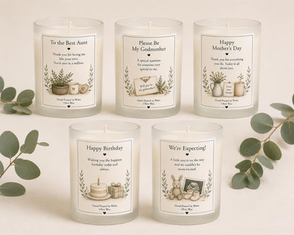 Personalised Family Candle, Gift for Mum, Dad, Grandma, Auntie, New Baby Gift, Custom Family Gift