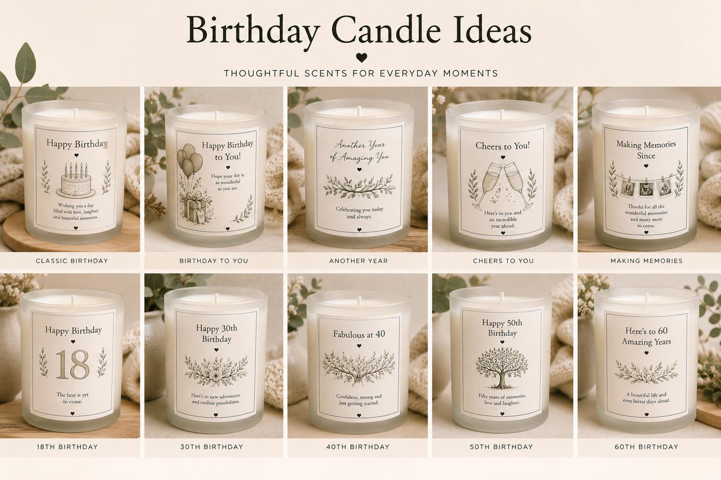 Personalised Birthday Candle, Unique Birthday Gift for Her, Custom Candle, Thoughtful Birthday Gift