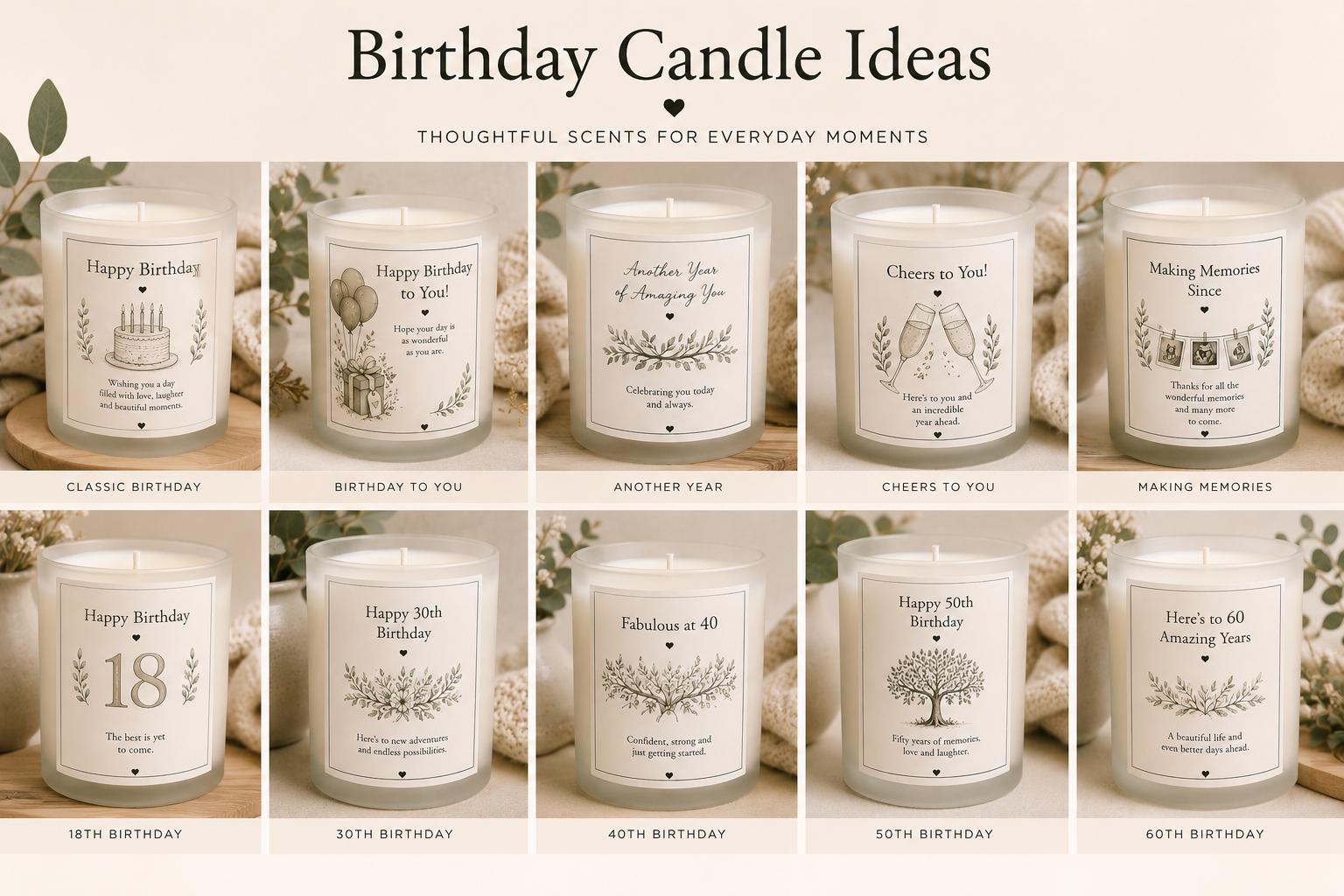 Personalised Birthday Candle, Unique Birthday Gift for Her, Custom Candle, Thoughtful Birthday Gift