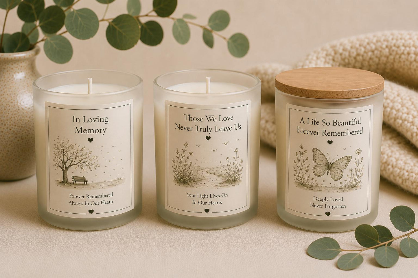 Personalised Memorial Candle, Remembrance Gift, Sympathy Gift, Bereavement Gift, In Memory Candle