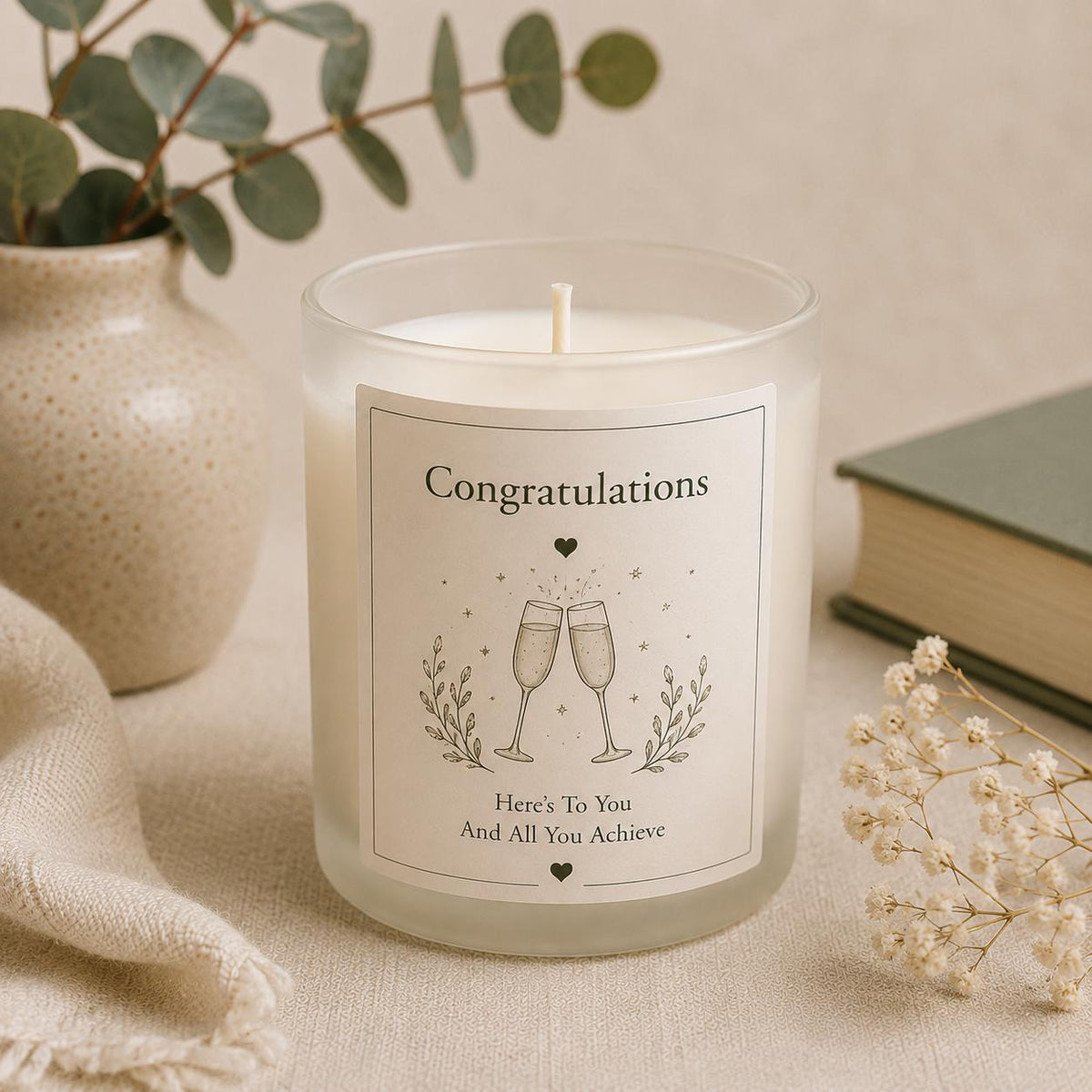 Personalised Congratulations Candle, Congratulations Gift, Well Done Gift, New Job Gift, Graduation Gift
