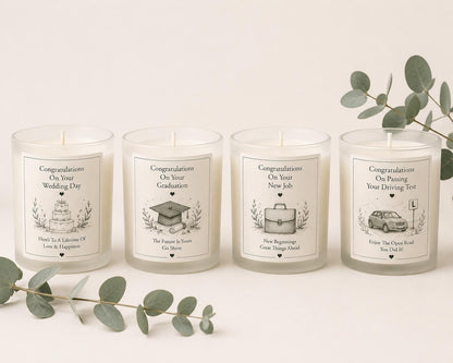 Personalised Congratulations Candle, Congratulations Gift, Well Done Gift, New Job Gift, Graduation Gift