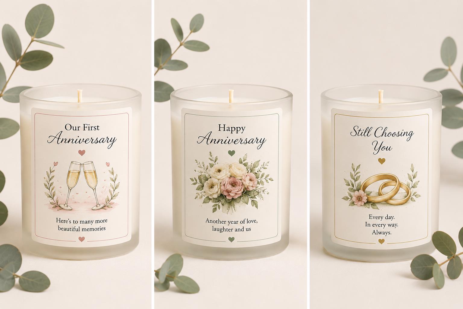 Personalised Anniversary Candle, Anniversary Gift for Couple, Gift for Wife, Gift for Husband, Wedding Anniversary Gift