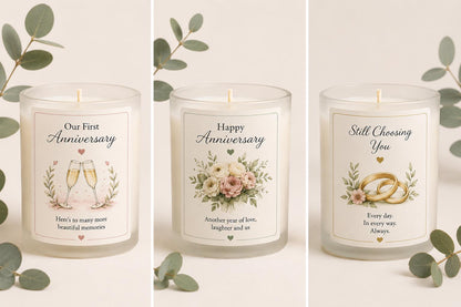 Personalised Anniversary Candle, Anniversary Gift for Couple, Gift for Wife, Gift for Husband, Wedding Anniversary Gift