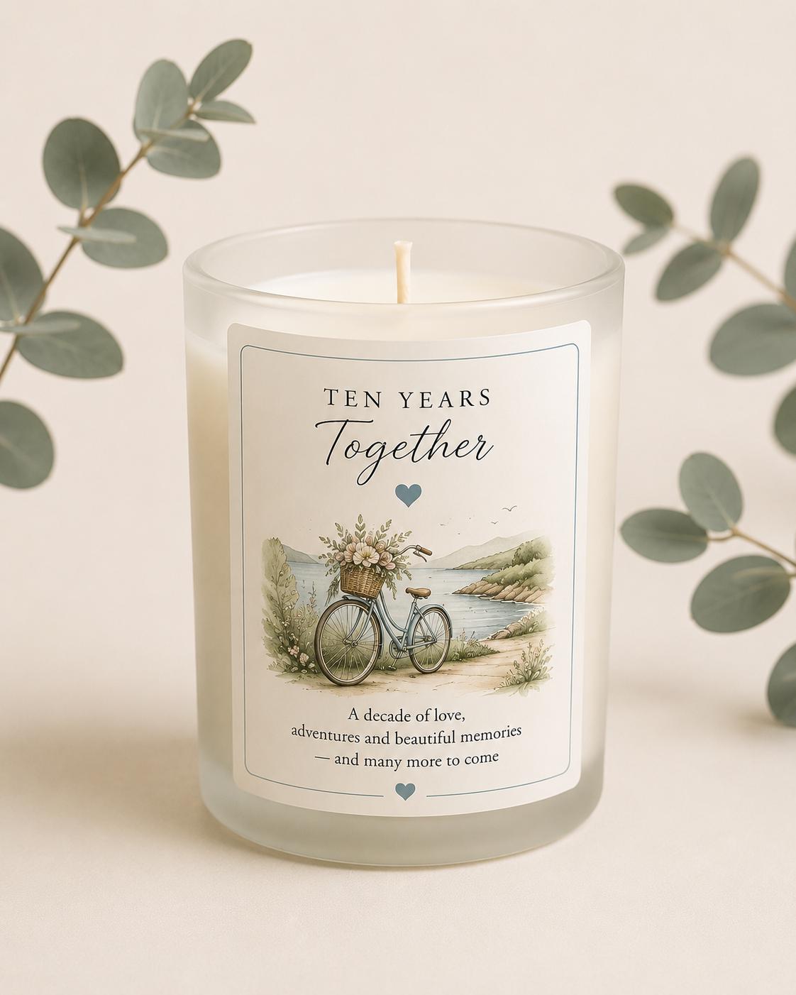 Personalised Anniversary Candle, Anniversary Gift for Couple, Gift for Wife, Gift for Husband, Wedding Anniversary Gift