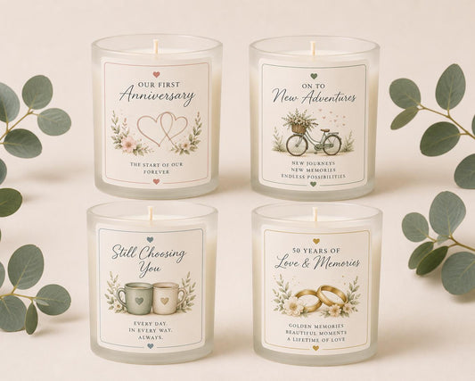 Personalised Anniversary Candle, Anniversary Gift for Couple, Gift for Wife, Gift for Husband, Wedding Anniversary Gift