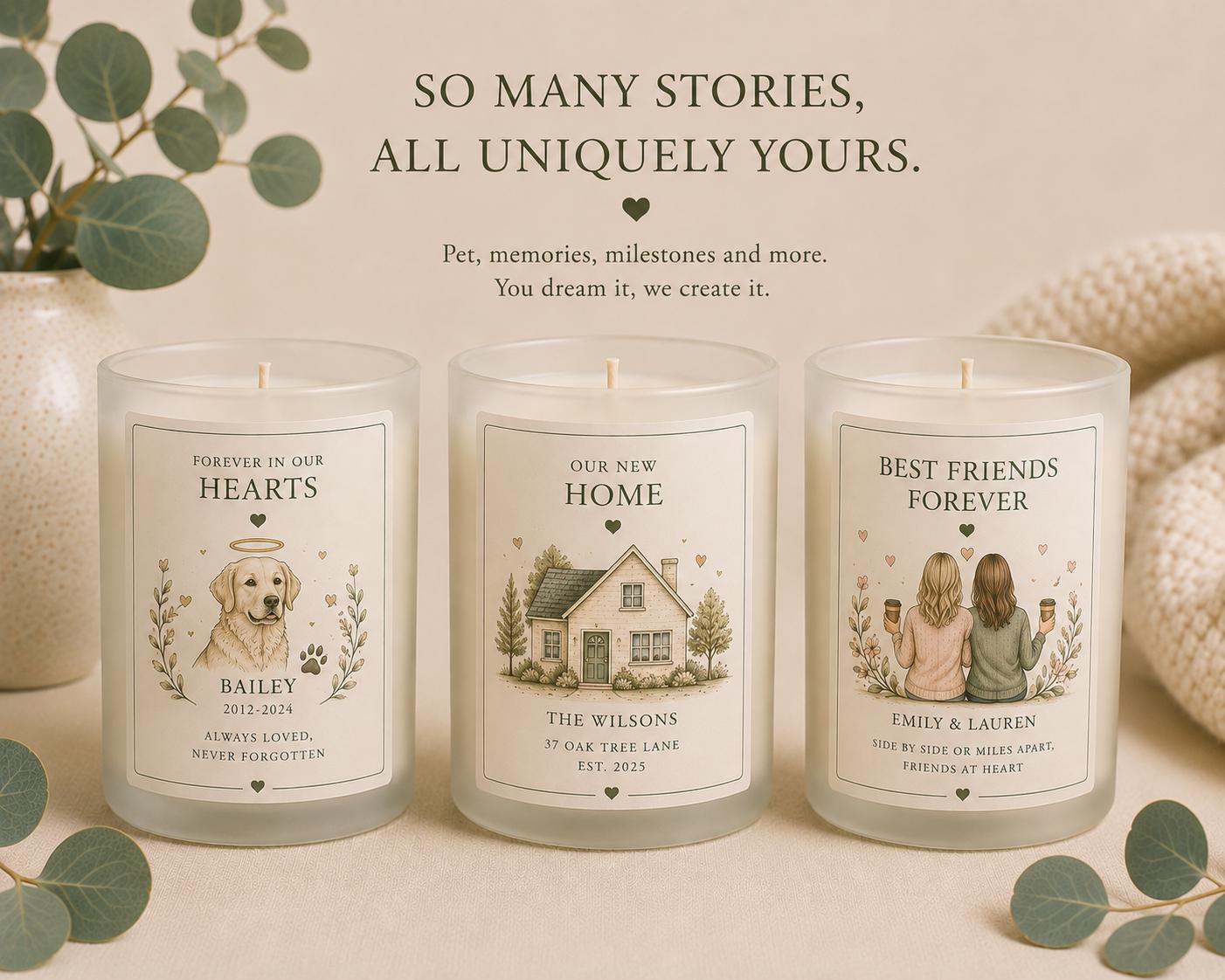 Personalised Candle, Create Your Own Custom Candle, Bespoke Gift, Unique Personalised Gift, Customised Candle