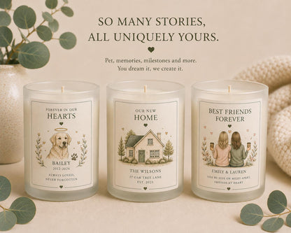 Personalised Candle, Create Your Own Custom Candle, Bespoke Gift, Unique Personalised Gift, Customised Candle